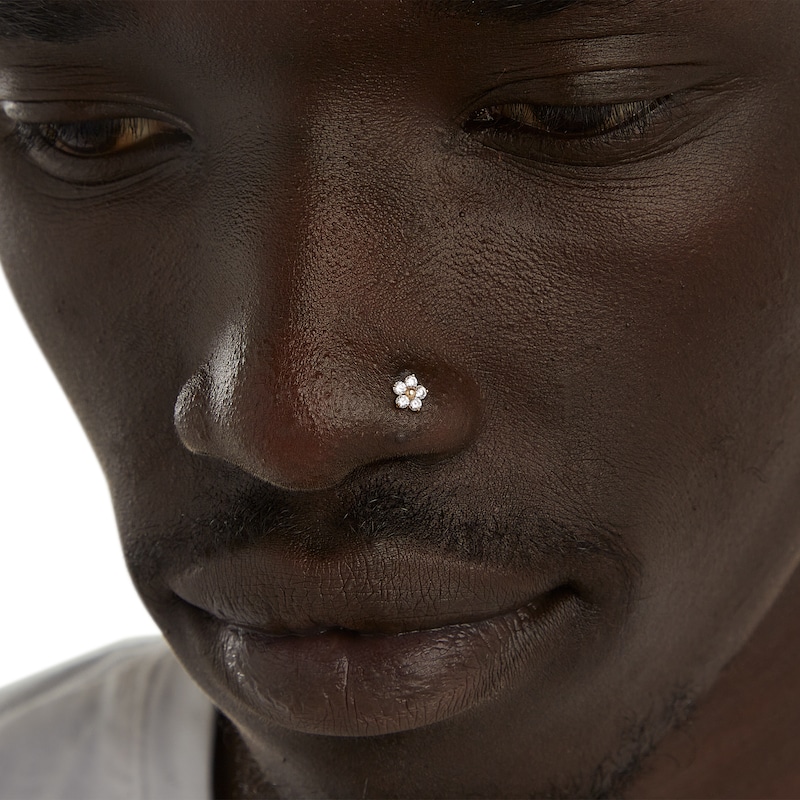 flower stud nose ring