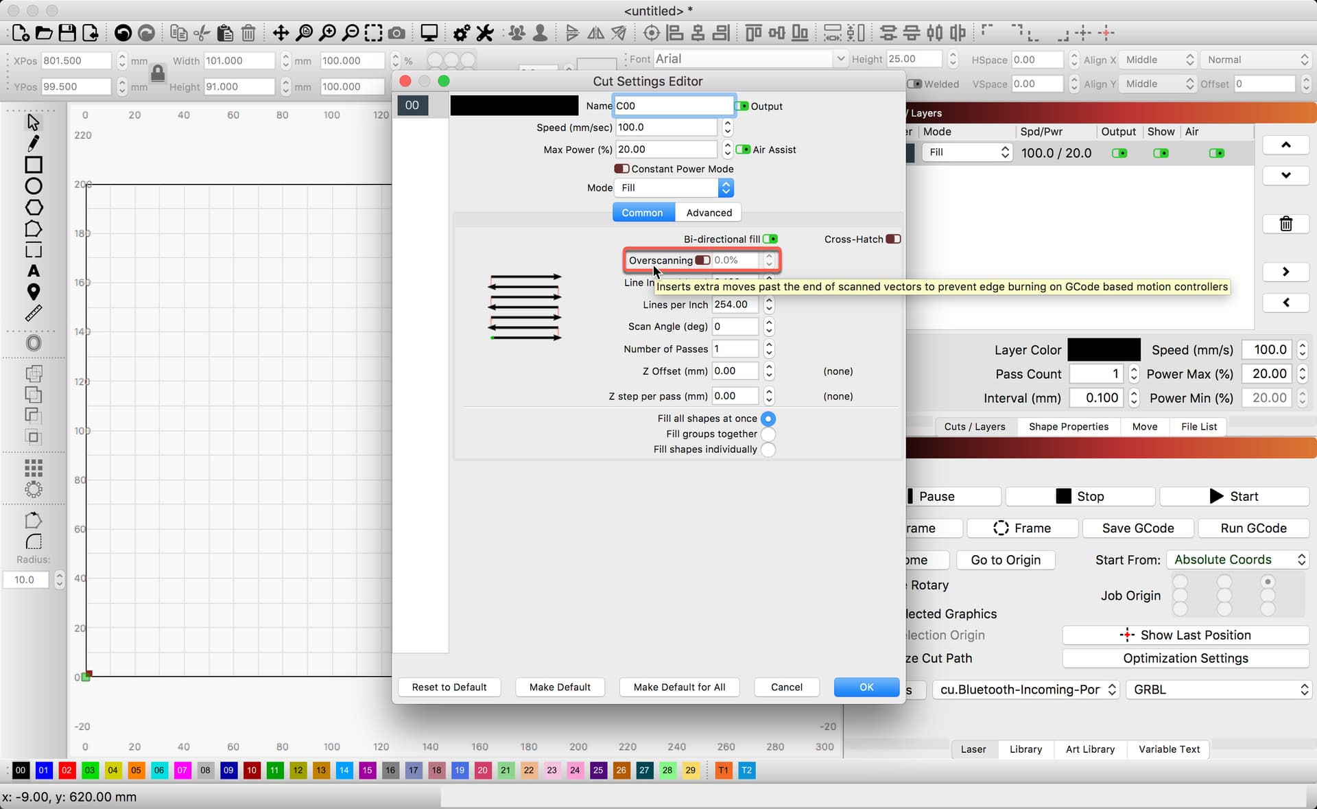 what is constant power mode in lightburn