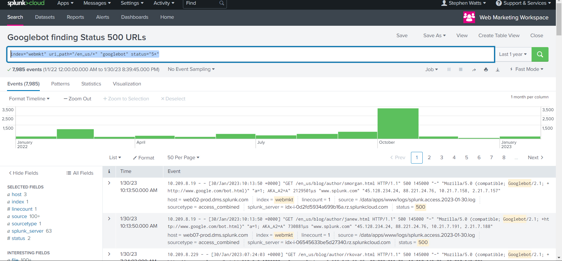 splunk log in