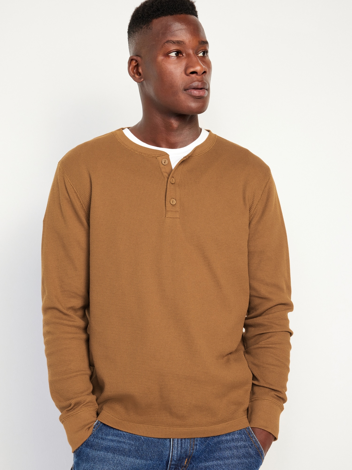 henley waffle tee