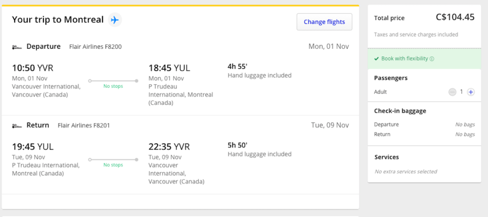 cheap plane tickets to montreal