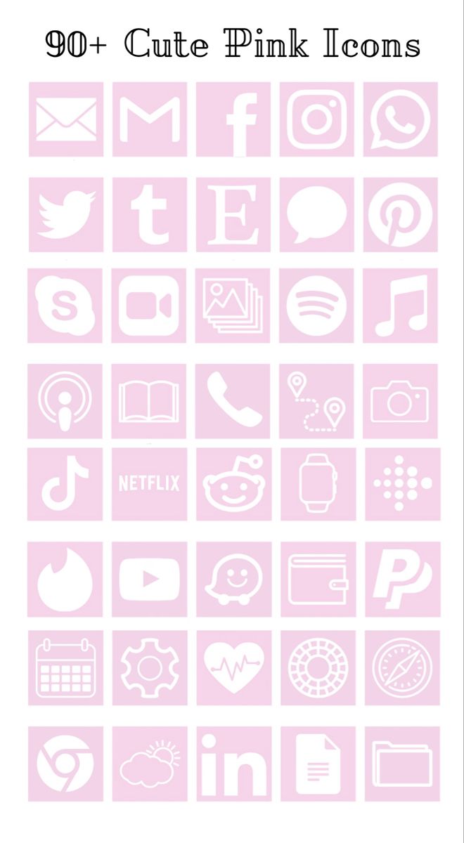 aesthetic pink icons