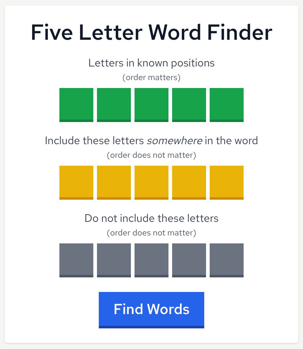 5 letter word finder for wordle
