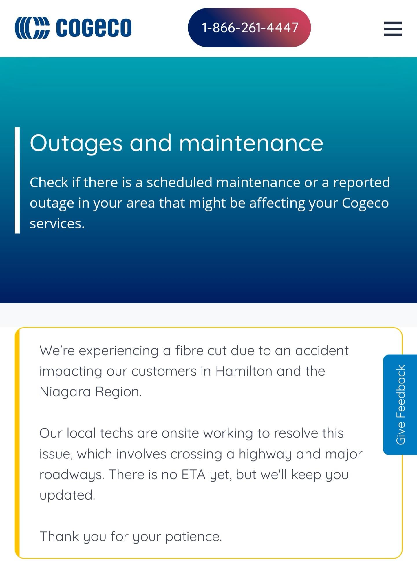 cogeco internet outage