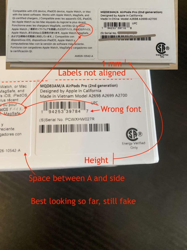 airpods pro 2 serial number check