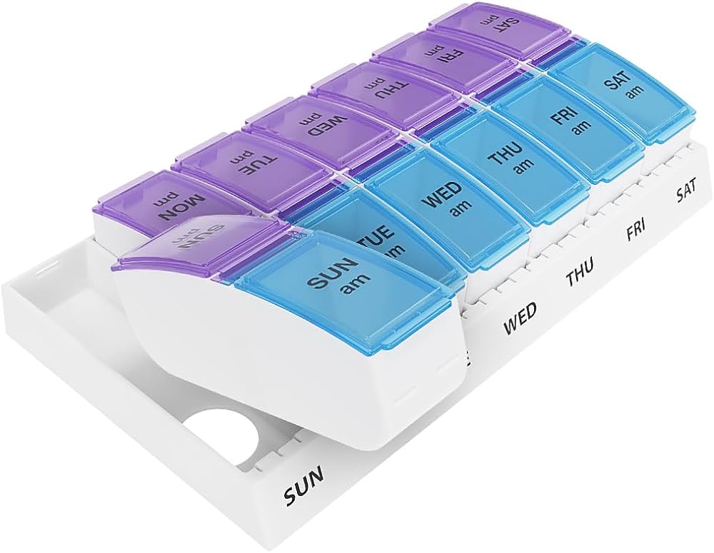 am pm weekly pill organizer