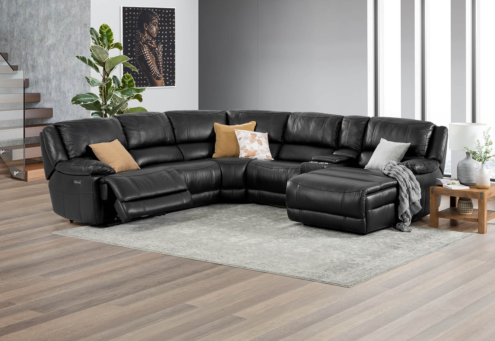 amart leather lounges