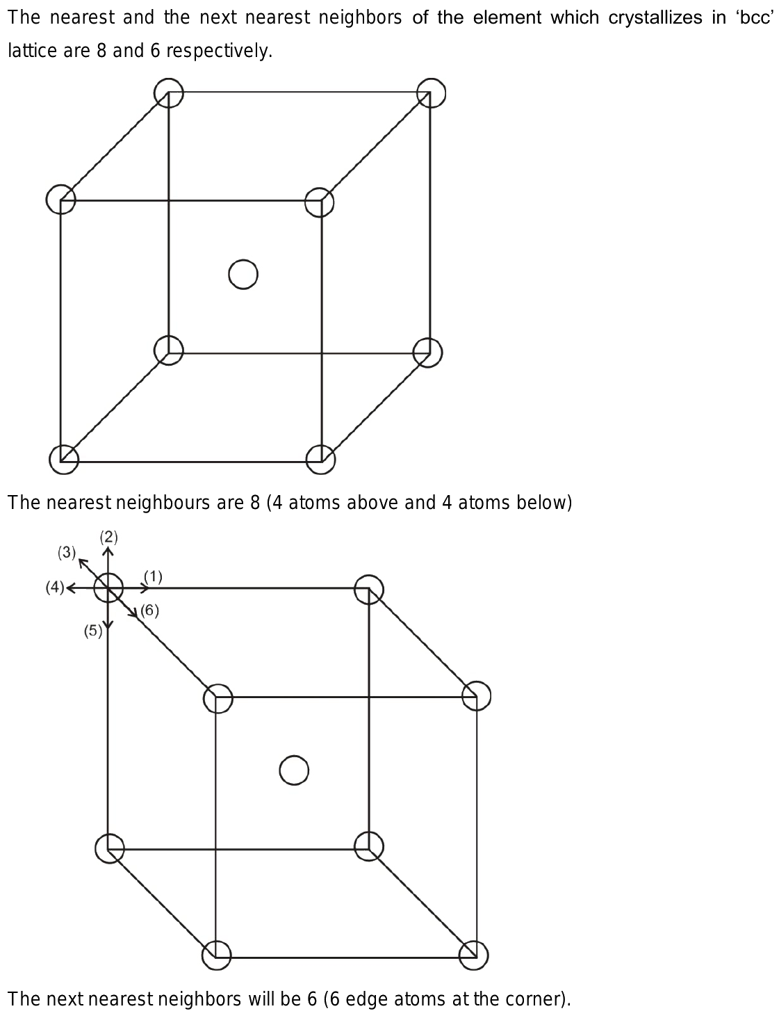 an element crystallizes in bcc structure