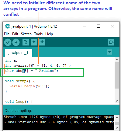 arduino char array