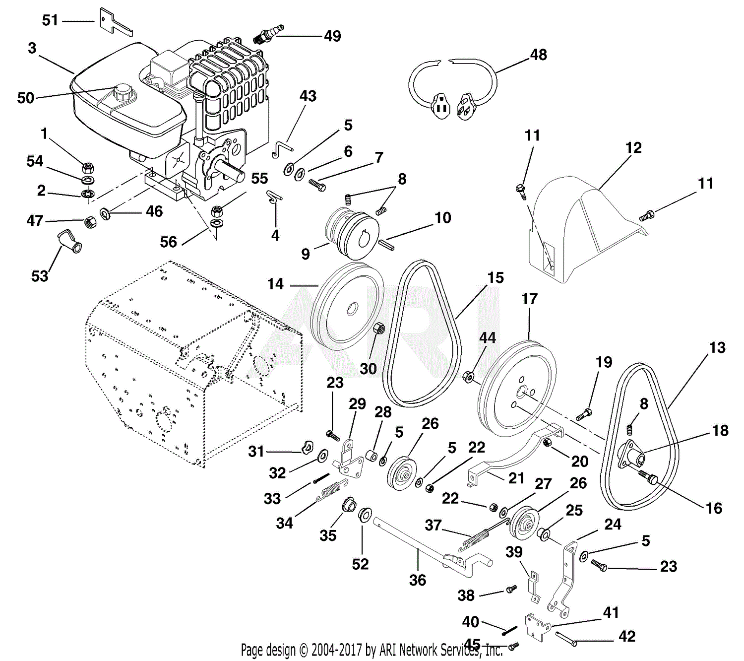 ariens snowblower parts list