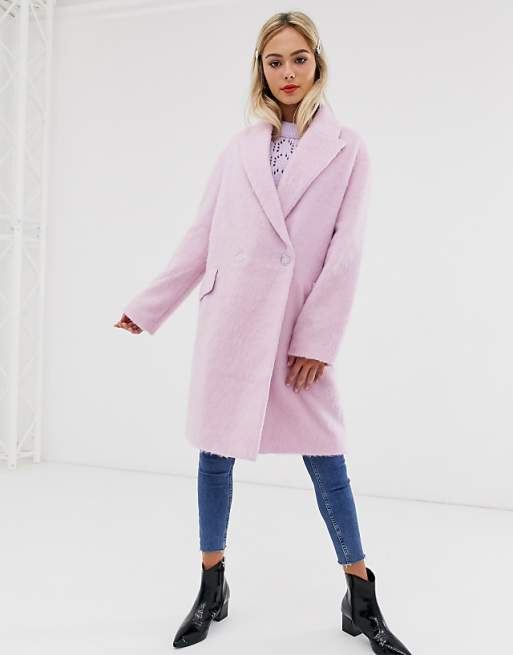 asos pink coat