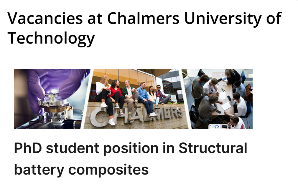 chalmers university vacancies