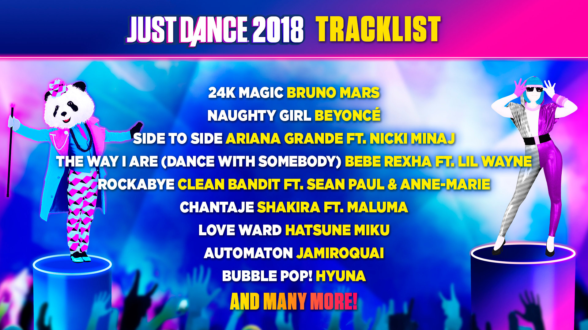 just dance 2018 tracklist