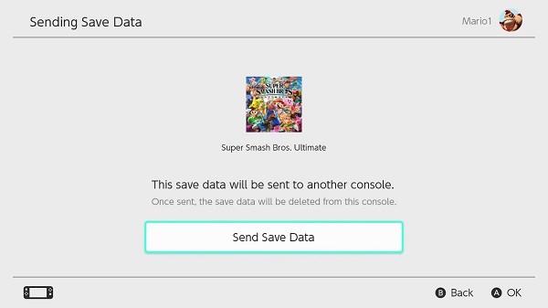 nintendo switch save game to console