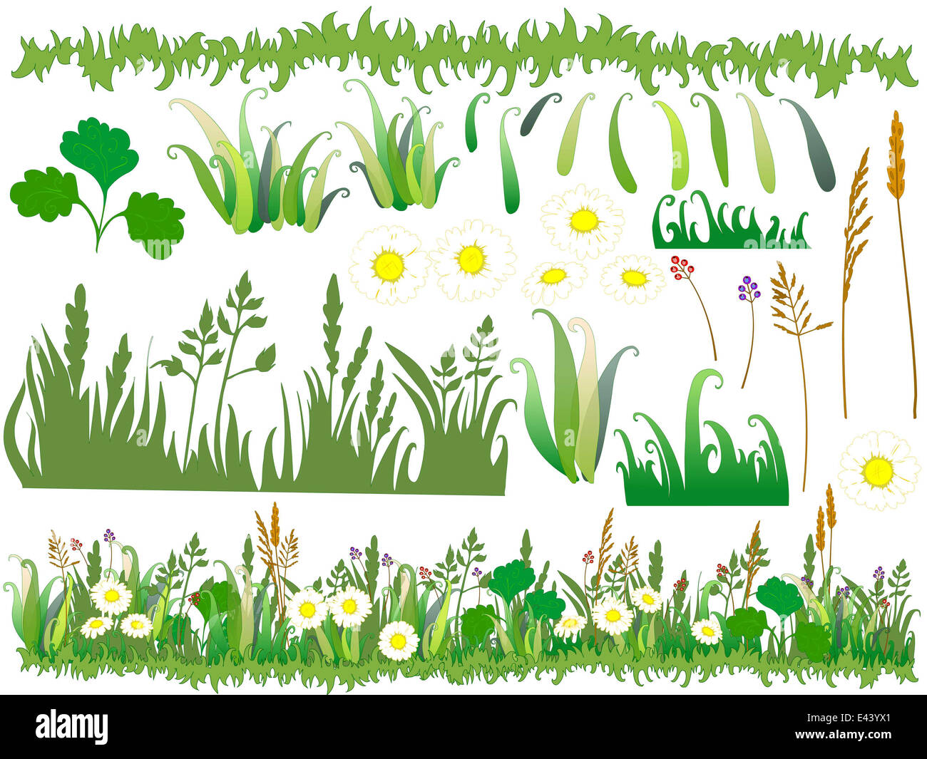 cartoon grass drawing