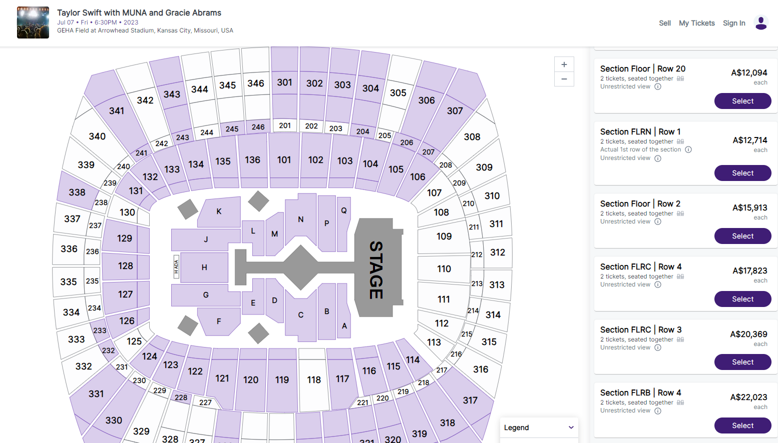 stubhub taylor swift sydney