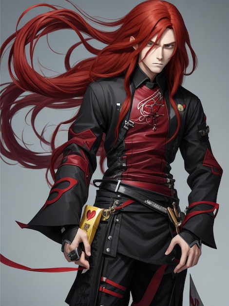 red hair anime male