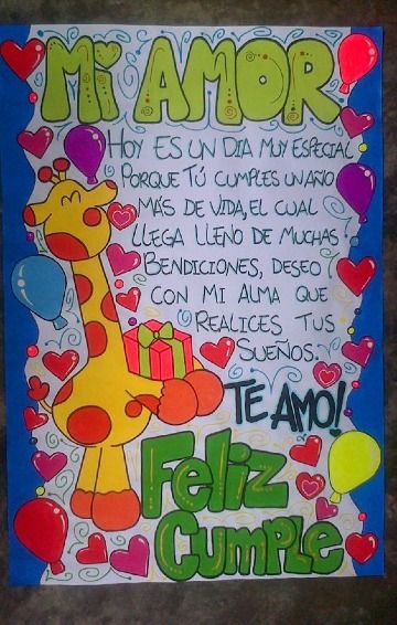 carteles feliz cumpleaños para mi novio