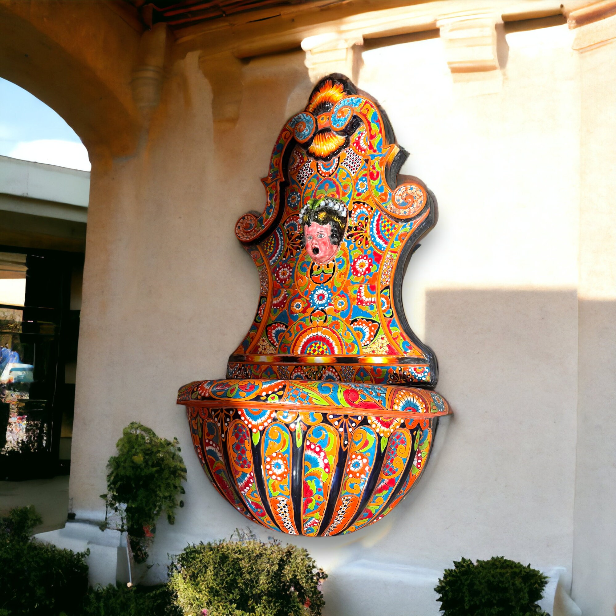 talavera wall fountain