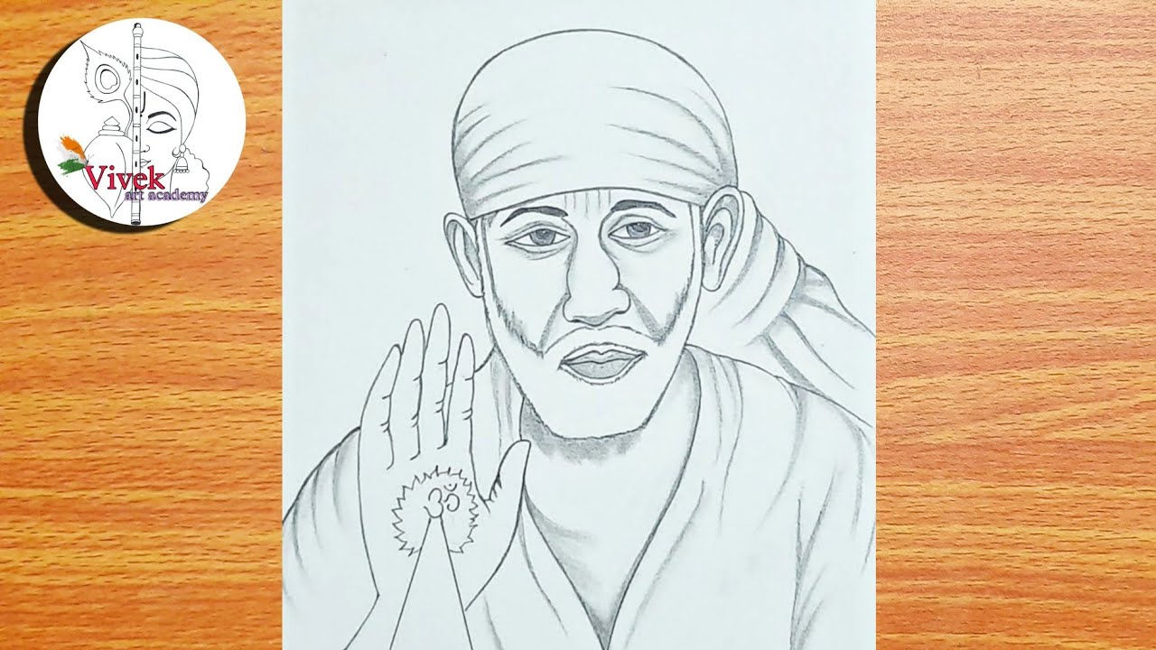 sai baba drawing