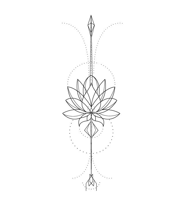 geometric lotus tattoo