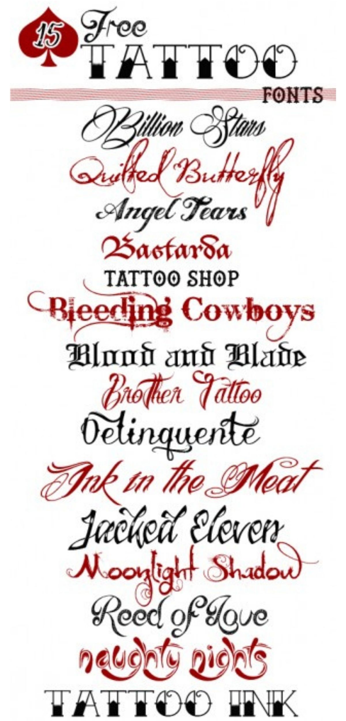 different fonts for tattoos