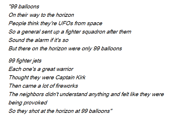 99 luftballons lyrics