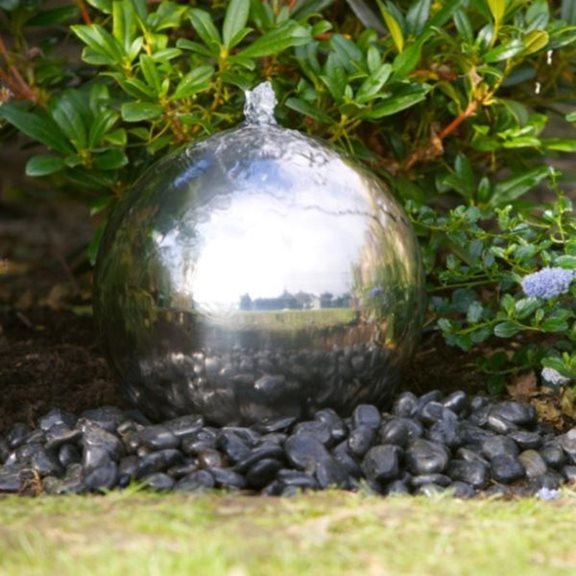 solar powered sphere water feature