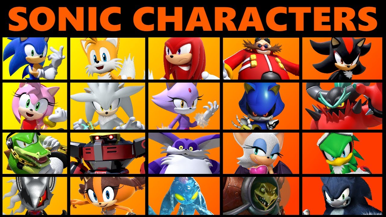 names of sonic the hedgehog characters