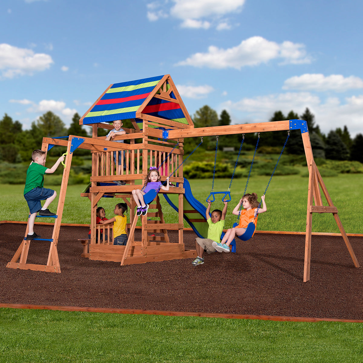 backyard discovery northbrook swing & play set