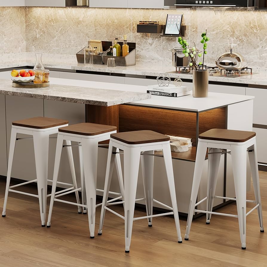 bar stools in white