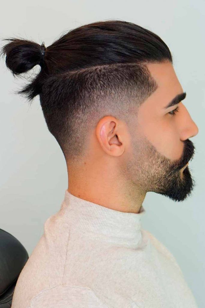 drop fade man bun