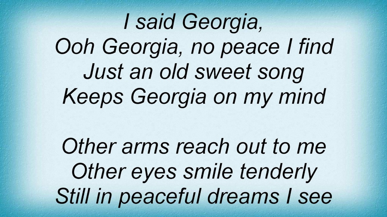 lyrics of georgia on my mind