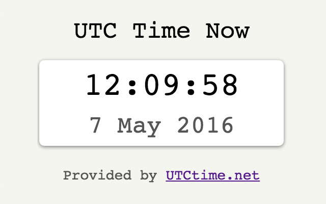 utc current time