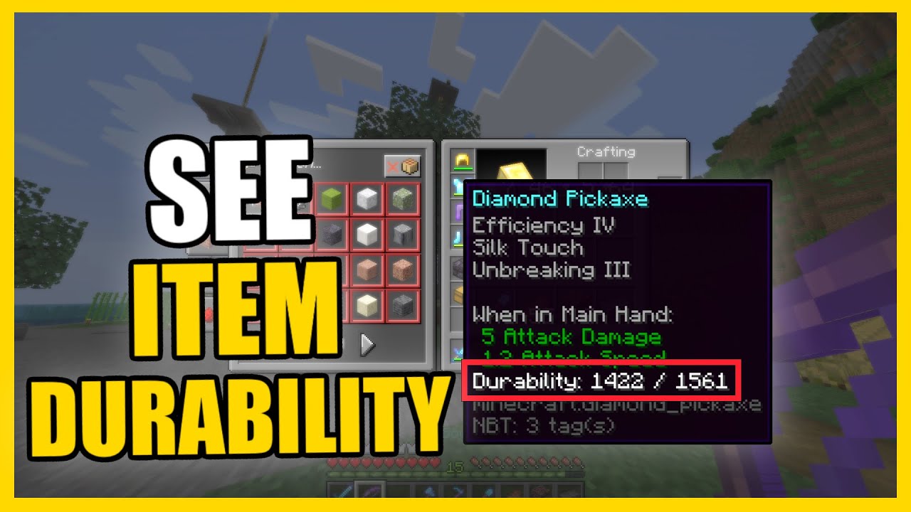 how to see durability minecraft