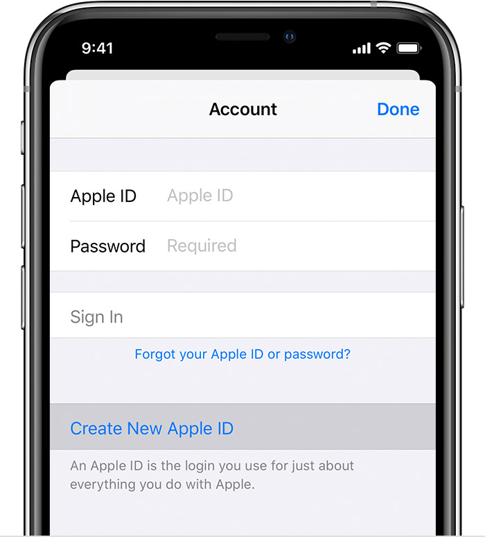 new apple id account