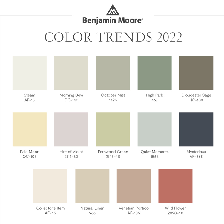 benjamin moore paint colors chart