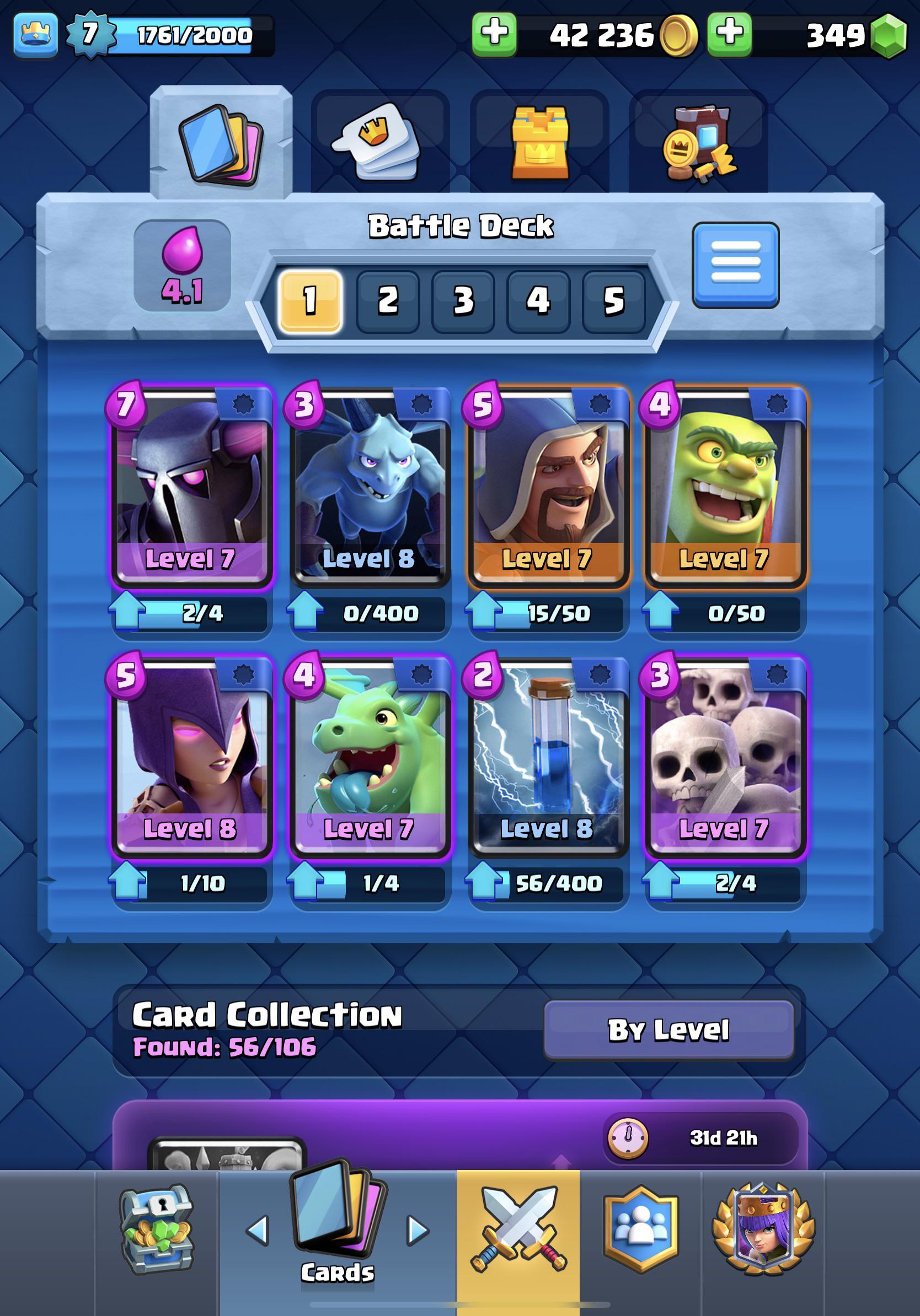 best deck in clash royale arena 6