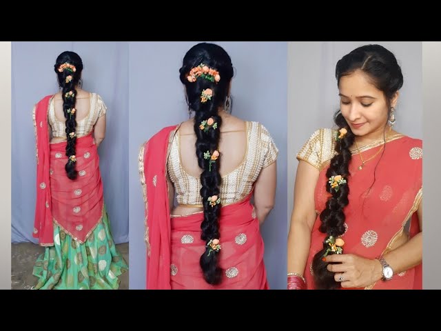 best hairstyles for half saree