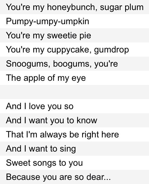 you re my honey bunch song lyrics