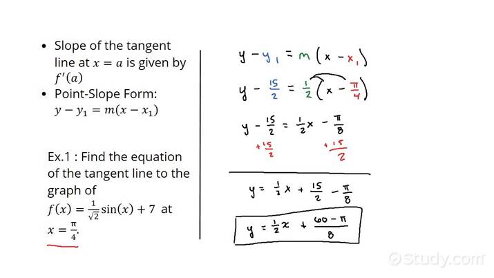 how to find the equation for a tangent line