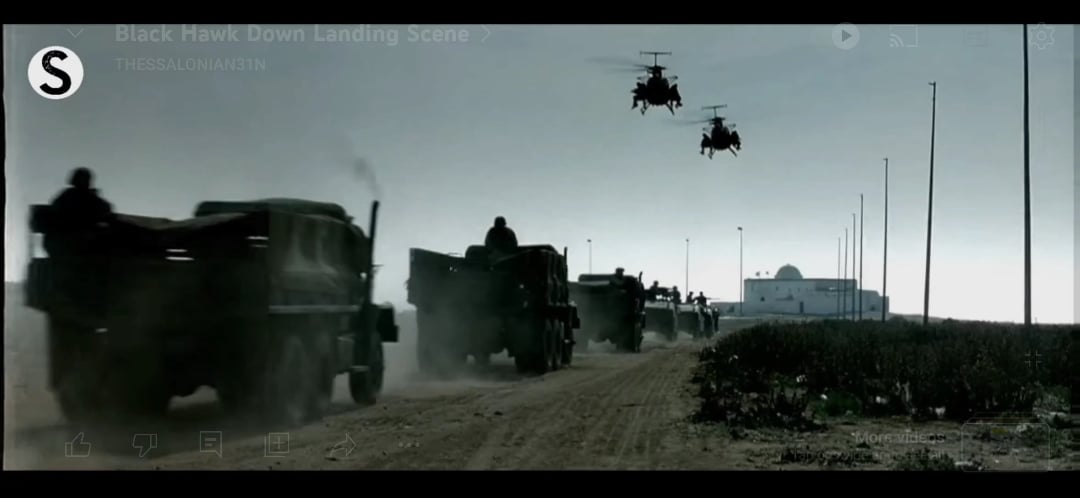 black hawk down landing scene