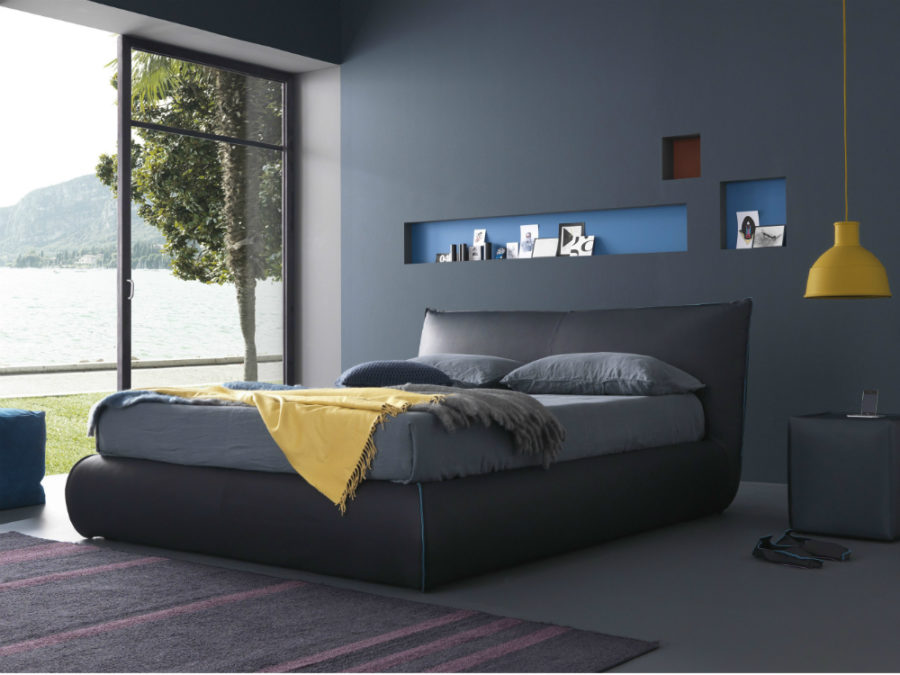 black soft bed frame