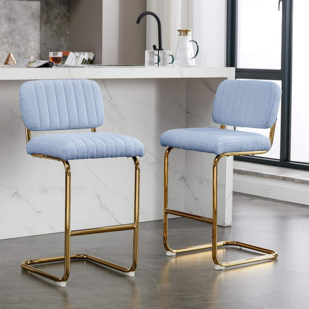 blue and gold barstools