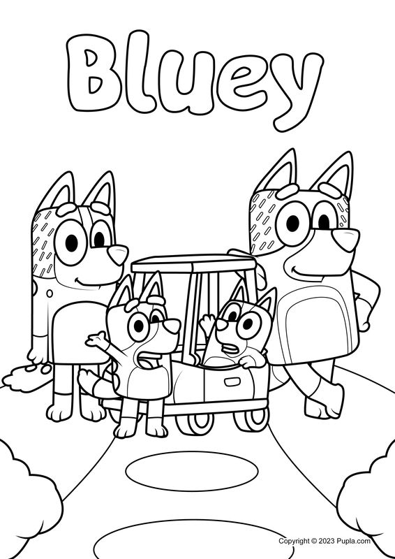 bluey family colouring