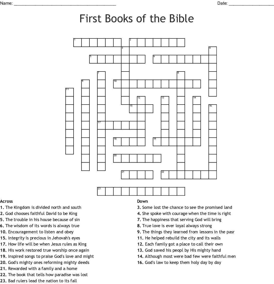 book of old testament crossword