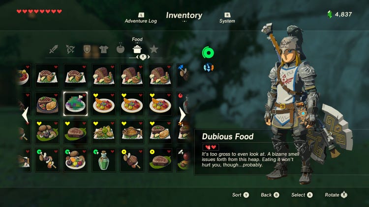 breath of the wild recipes