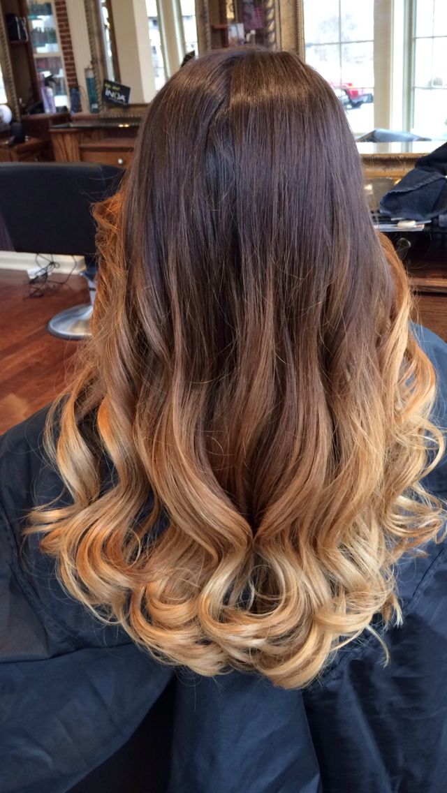 brown and blonde hair ombre