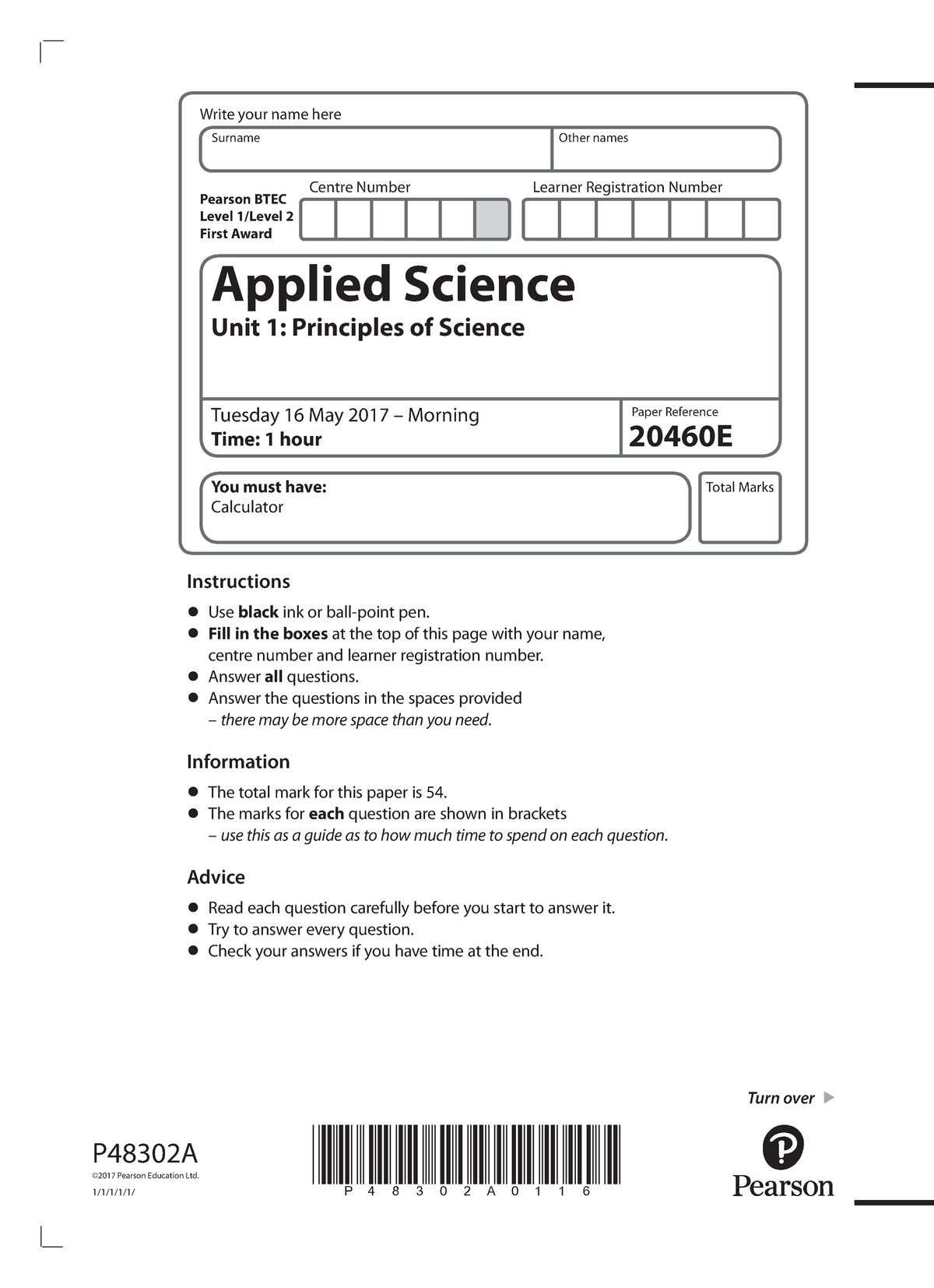 btec applied science past papers unit 1