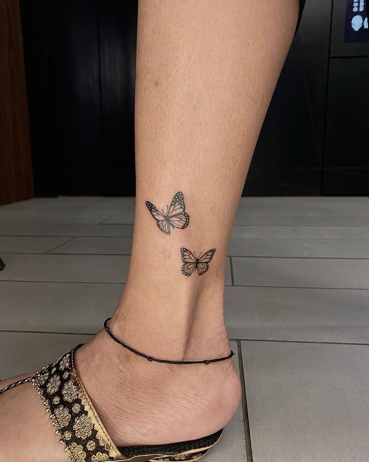 butterfly tattoo on ankle